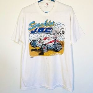Vintage Monster Truck Racing T Shirt 1989 Smokin Joe Print Tee Tulsa Oklahoma